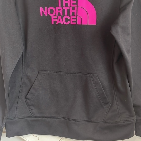 NORTH FACE PULLOVER HOODIE BLACK/PINK SIZE LARGE - Picture 3 of 9